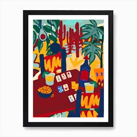 Tequila And Cards Mexico Art Print