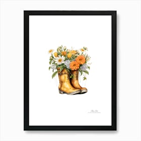 Yellow Rain Boots Art Print