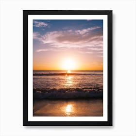 Sunset Surfers Art Print