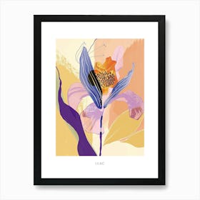 Colourful Flower Illustration Poster Lilac 3 Art Print