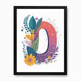 Colorful Letter D Illustration 10 Art Print