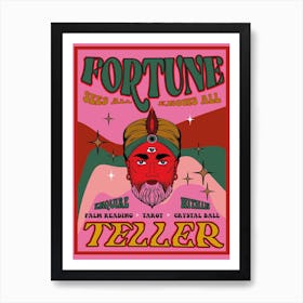 Pink Fortune Teller Art Print
