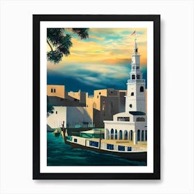 Port Of Tripoli Libya Vintage Poster harbour Art Print