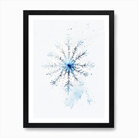 Individual, Snowflakes, Minimalist Watercolour 3 Art Print