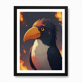 Bird In Flames Art Print