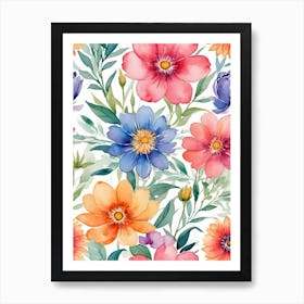 Watercolor Flowers 32 Art Print