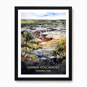 Hawaii Volcanoes Park Watercolour 3 Art Print