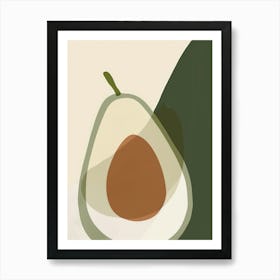 Avocado Close Up Illustration 4 Art Print