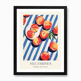 Marche Aux Fruits Nectarines Fruit Summer Illustration 1 Art Print
