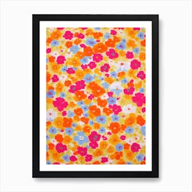 Sweet Pea Floral Print Warm Tones 2 Flower Art Print