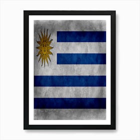 Uruguay Flag Texture Art Print