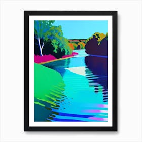 River Current Landscapes Waterscape Colourful Pop Art 1 Art Print