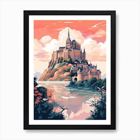 Mont Saint Michel   Normandy, France   Cute Botanical Illustration Travel 0 Art Print