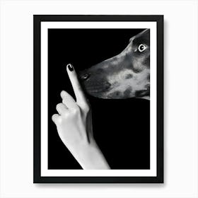 Doberman Pet Portrait Hush Fashion Art Print