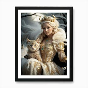 Angel And Cat Art Print