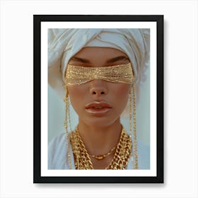 Golden Beauty - Sunglass portrait 1 Art Print