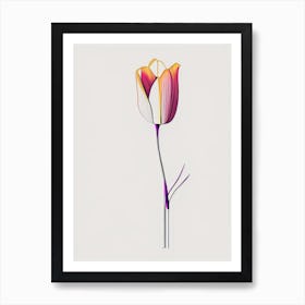 Tulip Floral Minimal Line Drawing 2 Flower Art Print