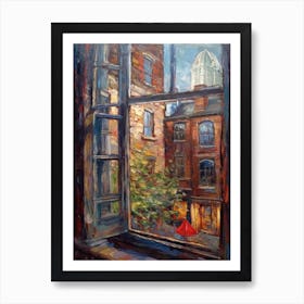 Window View Of Toronto Canada Impressionism Style 3 Art Print