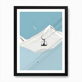 Ski Lift In The Mountains Art Print