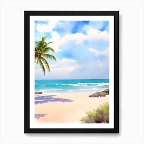 Tulum Beach 2, Mexico Watercolour Art Print