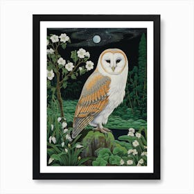 Ohara Koson Inspired Bird Painting Barn Owl 4 Art Print