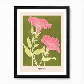 Pink & Green Petunia 1 Flower Poster Art Print