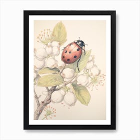 Storybook Animal Watercolour Ladybug 1 Art Print