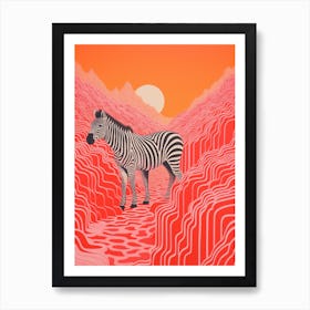 Zebra Linework Pattern 1 Art Print