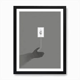 Hand Holding A Light Switch Art Print