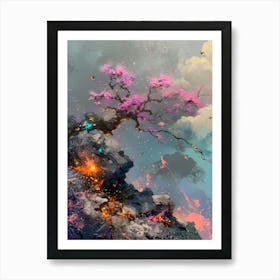 Cherry Blossoms In The Sky Art Print