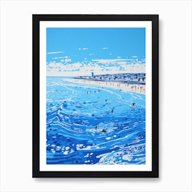A Picture Of St Ives Bay Cornwall Linocut 2 Art Print