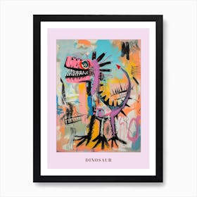 Abstract Dinosaur Pink Purple Graffiti Brushstroke Poster Art Print