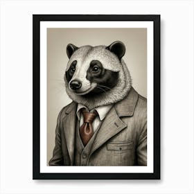 Bear In A Suit Art Print