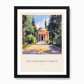 Villa Borghese Gardens Rome 3 Vintage Cezanne Inspired Poster Art Print