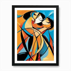 Kiss Abstract Love Art Print