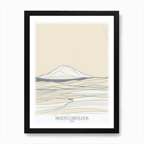 Mount Greylock Usa Color Line Drawing 8 Poster Art Print