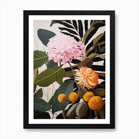 Flower Illustration Bergamot 3 Art Print