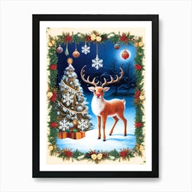 William Morris Christmas Deer 3 Poster