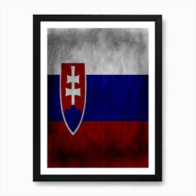 Slovakia Flag Texture Art Print