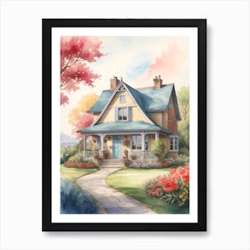 Watercolor Of A Cottage 1 Póster