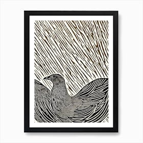 Pheasant Linocut Bird Art Print