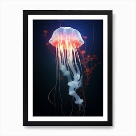 Box Jellyfish Neon Glow 2 Art Print