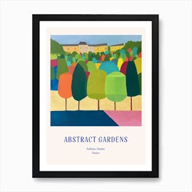 Colourful Gardens Tuileries Garden France 2 Blue Poster Art Print