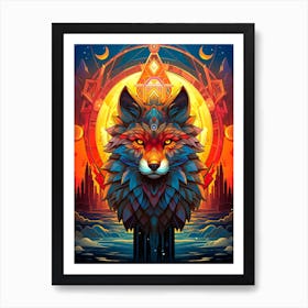 Psychedelic Wolf Art Print