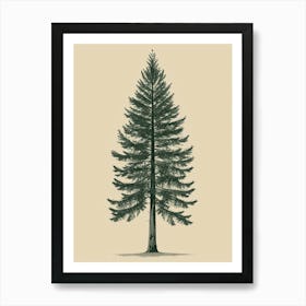 Pine Tree Minimalistic Drawing 4 Art Print