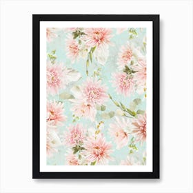 Blush Pastel Summer Chrysantems Art Print