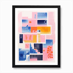 A House In Sydney, Abstract Risograph Style 1 Art Print