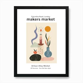 Columbia Road, London Artisan Alley Market Art Print