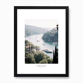 Poster Of Portofino, Italy, Black And White Photo 4 Art Print