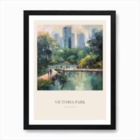 Victoria Park Hong Kong 2 Vintage Cezanne Inspired Poster Art Print